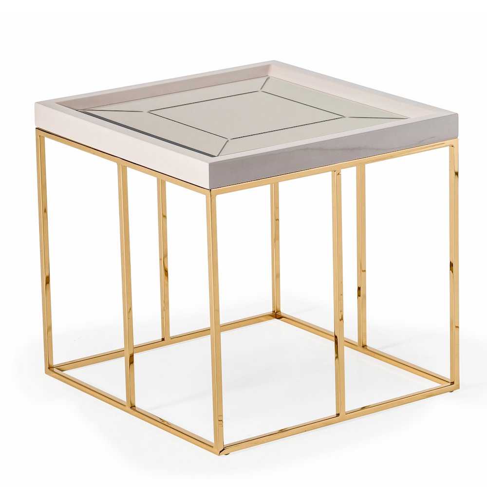 Carmela Side Table - Shimmer Ivory