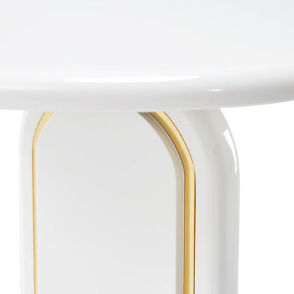 Sassani Accent Table - Pearl White/Gold
