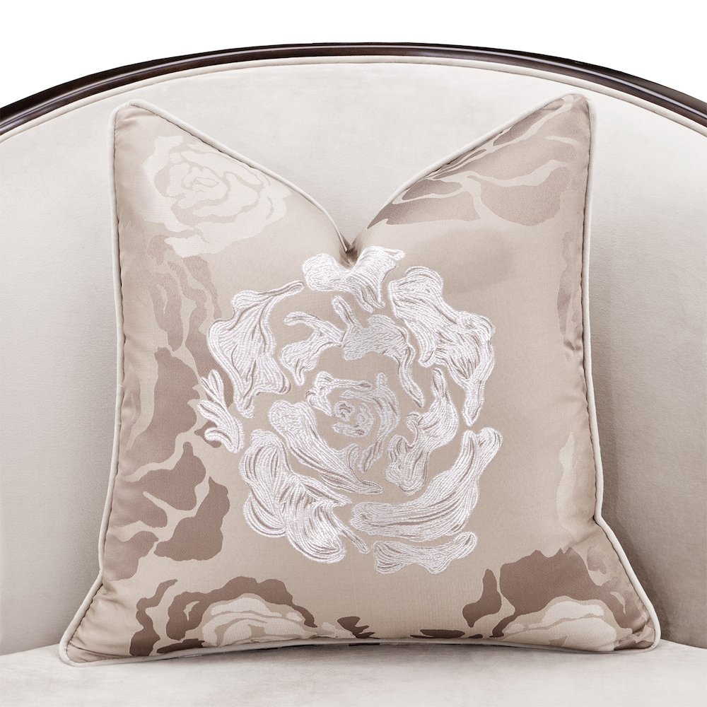 Camellia Field Velvet Matching Chair - Porcini/Warm Pecan