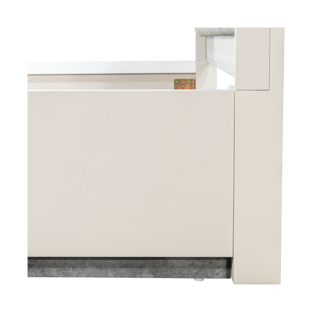 Pavira Eastern King Bed with LED Lights - Stone