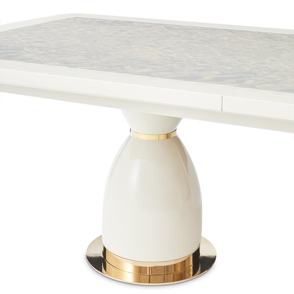 Lisbon Double Pedestal Dining Table - Silken Matte Cream