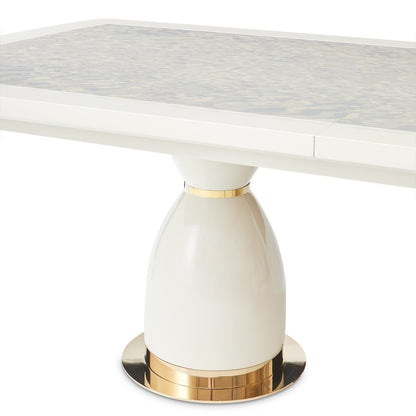 Lisbon Double Pedestal Dining Table - Silken Matte Cream