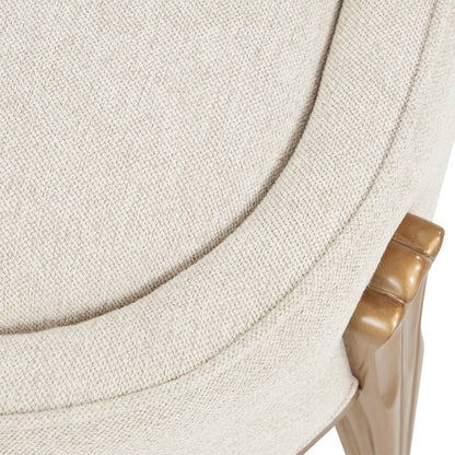 Camellia Field Accent Bench - Linen/Antique Gold