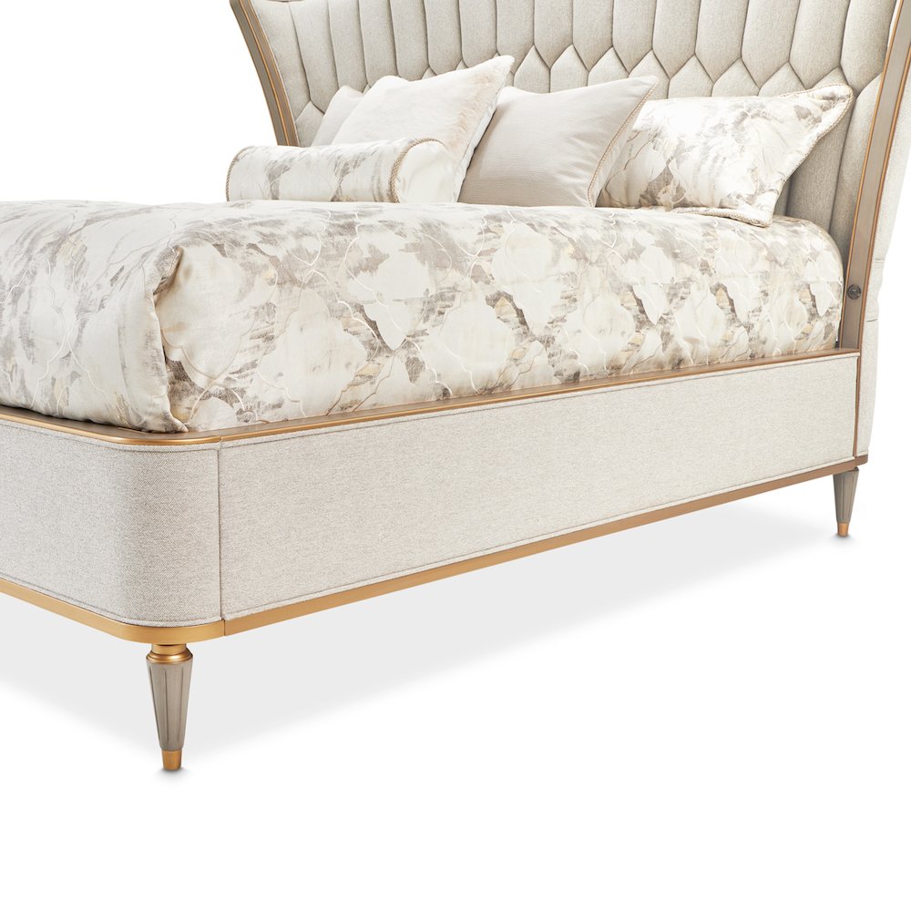 St. Charles Eastern King Upholstered Bed - Dove Gray