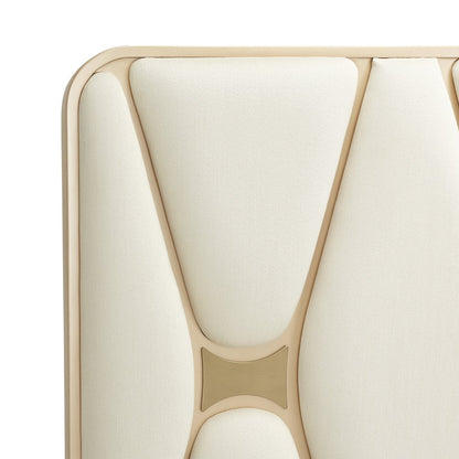 La Rachelle Cal. King Upholstered Panel Bed - Champagne