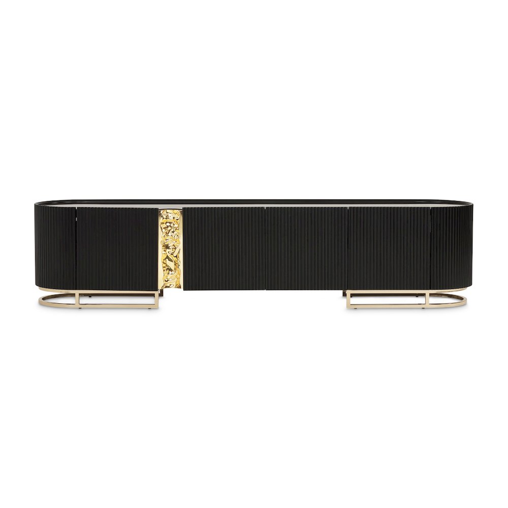 Lisbon Media Cabinet - Silken Matte Black