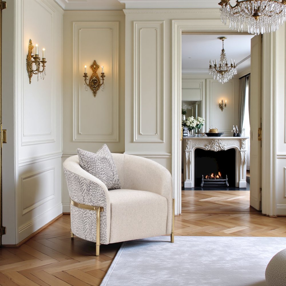 Gold Accent Chair, Comfy Reading Chair and Living Room Chair for Adults