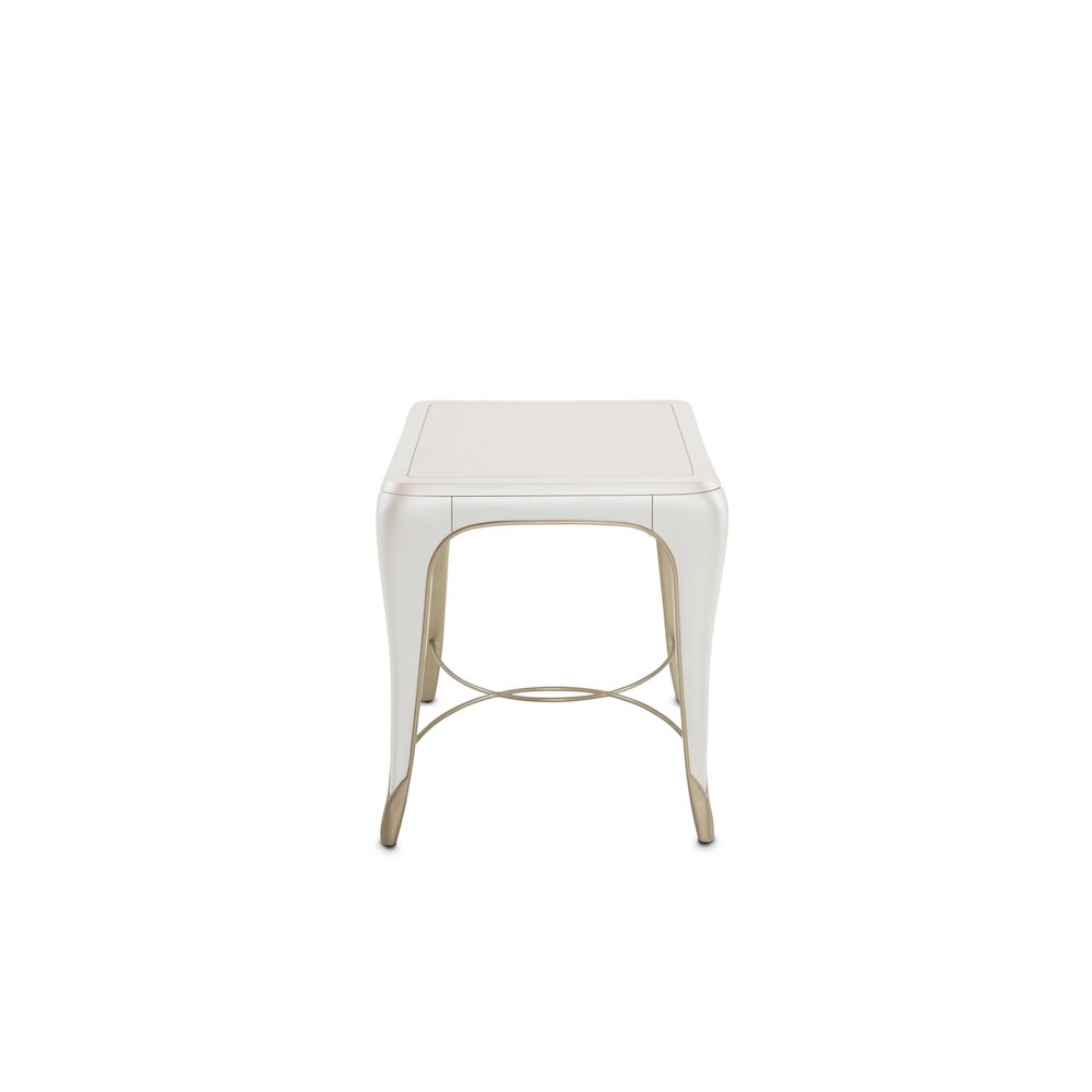 London Place Rectangular End Table - Creamy Pearl