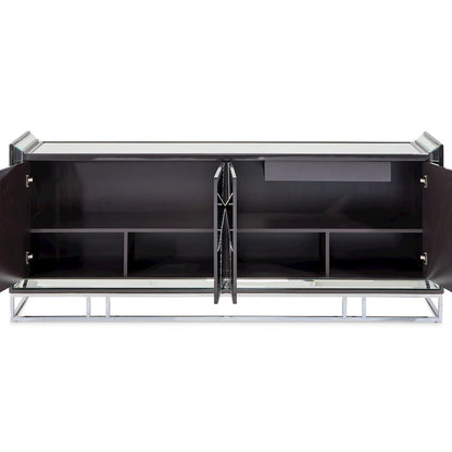 Carmela Console Table - Glossy Charcoal Sand