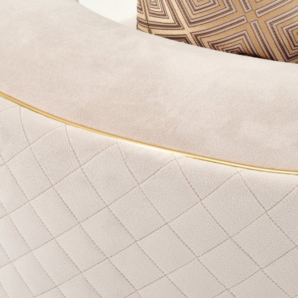 Ariana Loveseat - Beige/Gold