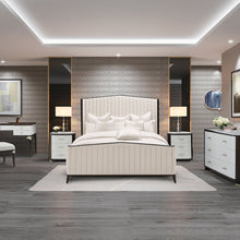 Paris Chic Cal. King Channel Tufted Panel Bed - Espresso