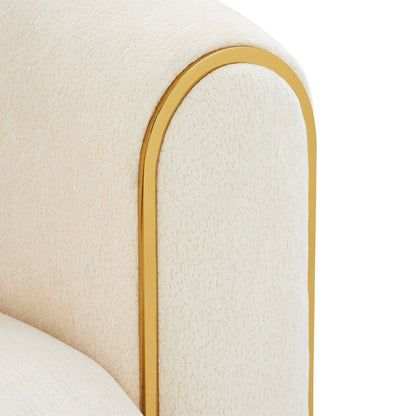 Sassani Loveseat - Crepe/Gold