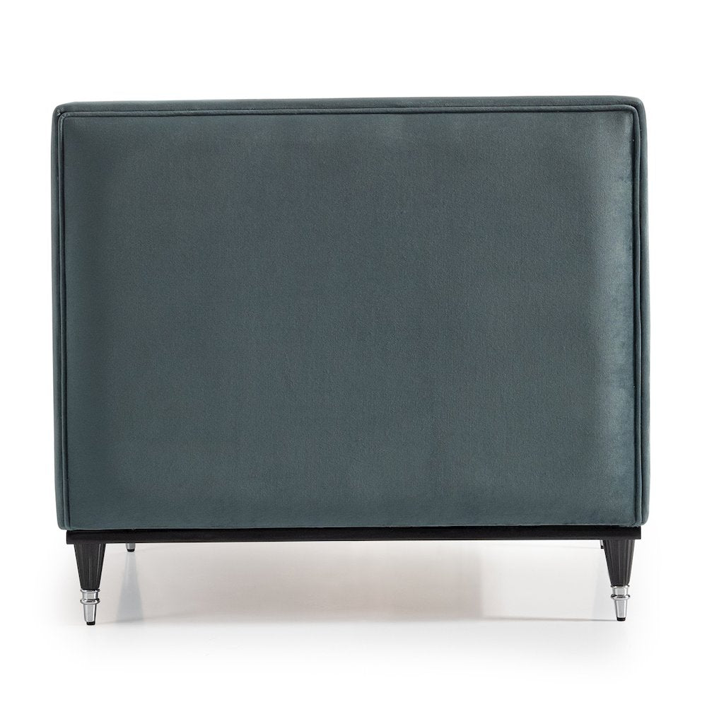 La Francaise Armless Accent Chair - Azure/Black