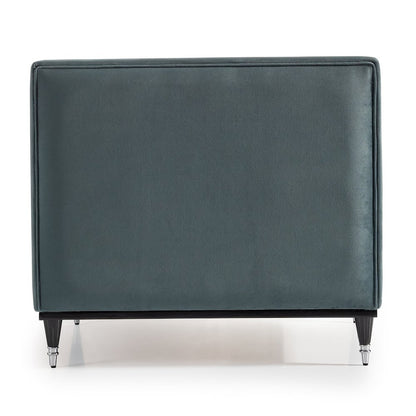La Francaise Armless Accent Chair - Azure/Black