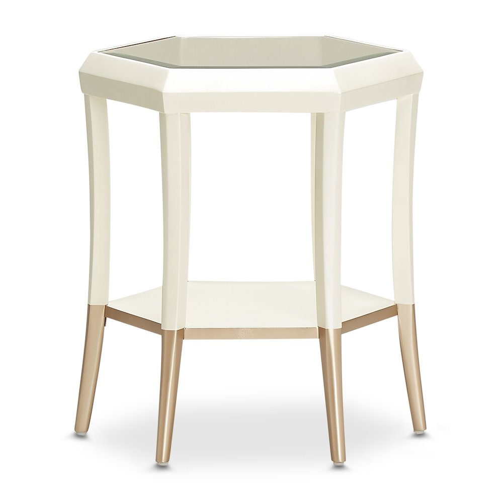 La Rachelle Hexagon Accent Table - Champagne