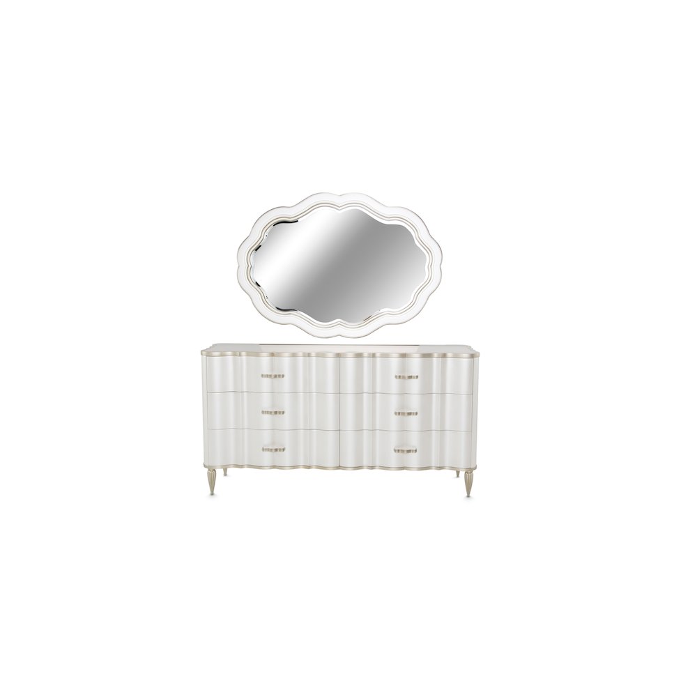 London Place Dresser with Mirror - Creamy Pearl