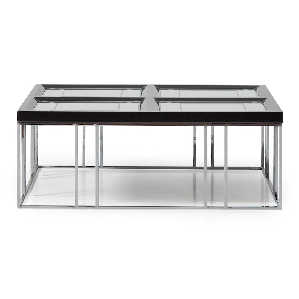 Carmela Cocktail Table - Glossy  Charcoal Sand