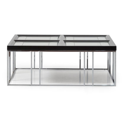 Carmela Cocktail Table - Glossy  Charcoal Sand