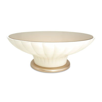 La Rachelle Scalloped Round Cocktail Table - Champagne