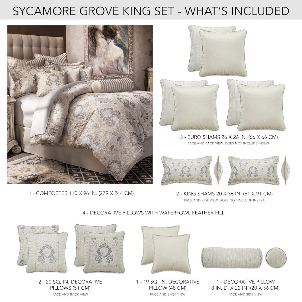 Sycamore Grove 10-Piece King Comforter Set - Silver