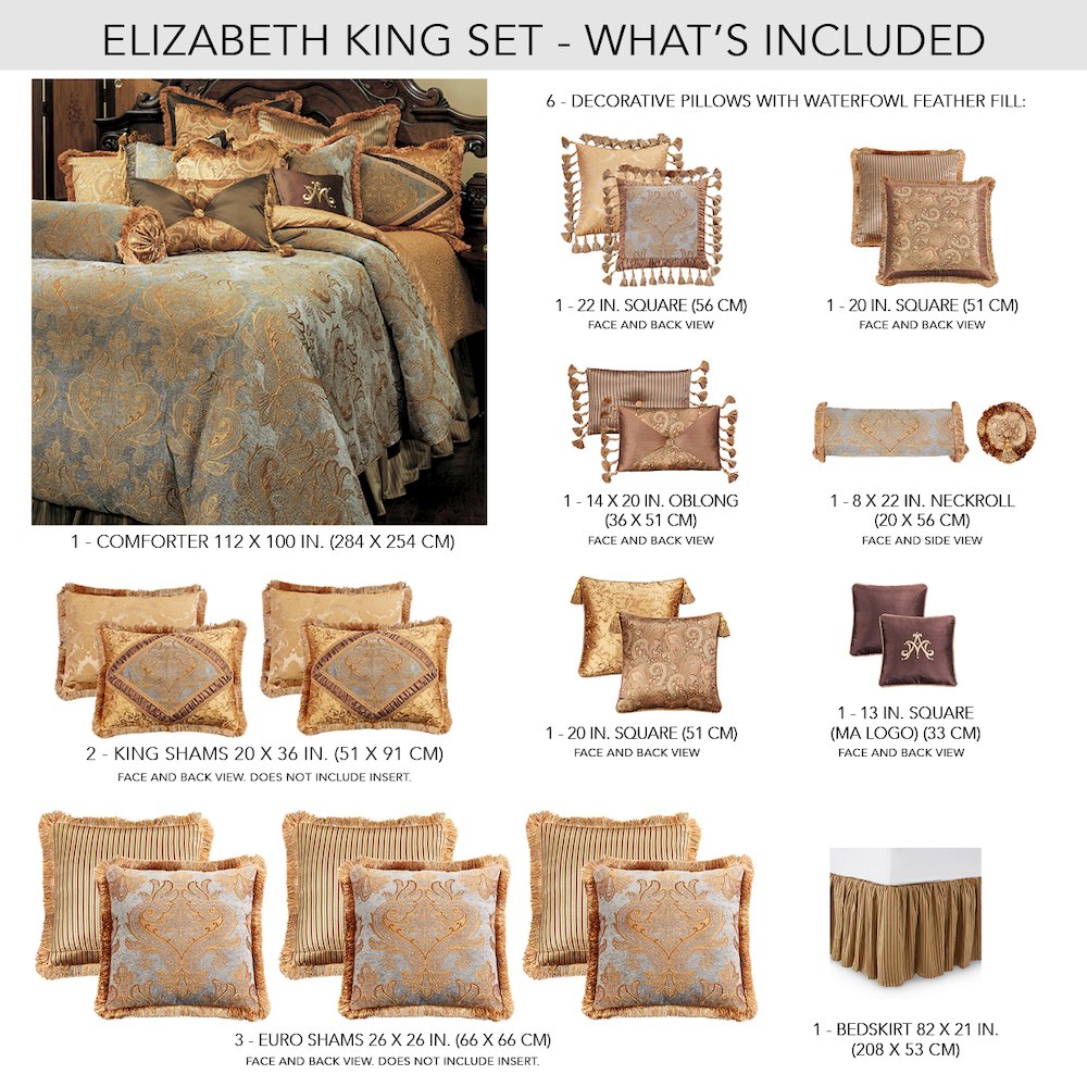 Elizabeth 12-Piece Queen Comforter Set - Aqua