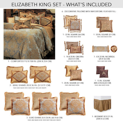 Elizabeth 12-Piece Queen Comforter Set - Aqua