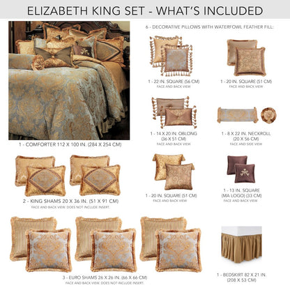 Elizabeth 12-Piece Queen Comforter Set - Aqua