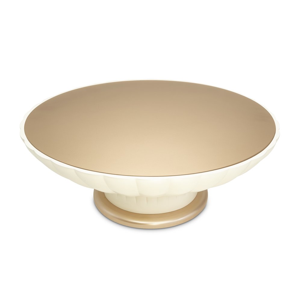 La Rachelle Scalloped Round Cocktail Table - Champagne
