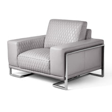 Mia Bella Gianna Chair and a Half - Light Gray - Stainless Steel