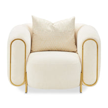 Sassani Accent Chair - Crepe/Gold