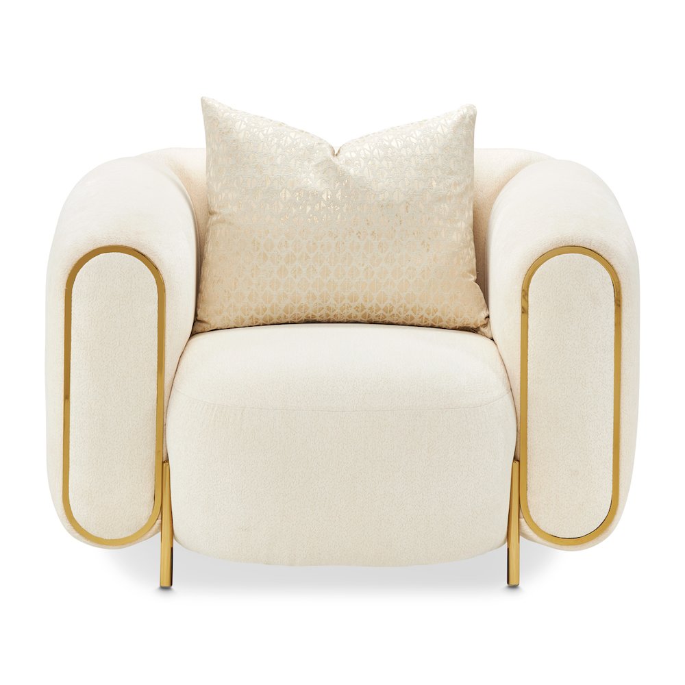 Sassani Accent Chair - Crepe/Gold