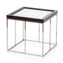 Carmela End Table - Glossy Charcoal Sand