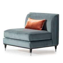 La Francaise Armless Accent Chair - Azure/Black