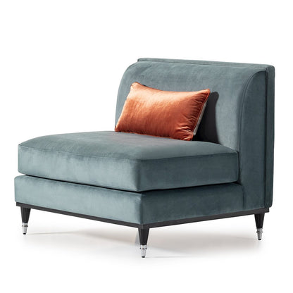 La Francaise Armless Accent Chair - Azure/Black