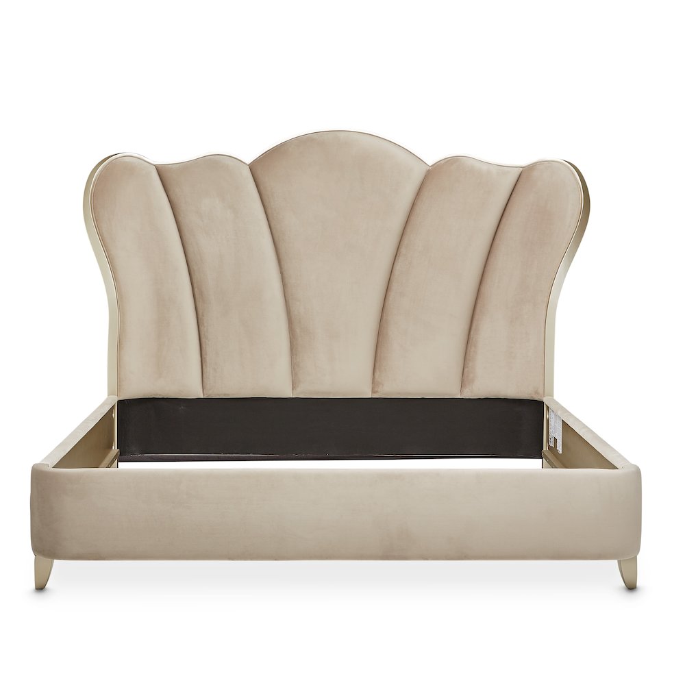 Villa Cherie Eastern King Channel Tufted Bed - Hazelnut