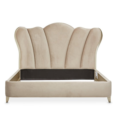 Villa Cherie Eastern King Channel Tufted Bed - Hazelnut