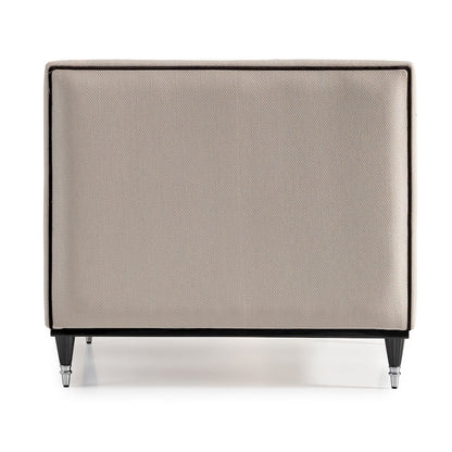 La Francaise Armless Accent Chair - Cafe au Lait/Black