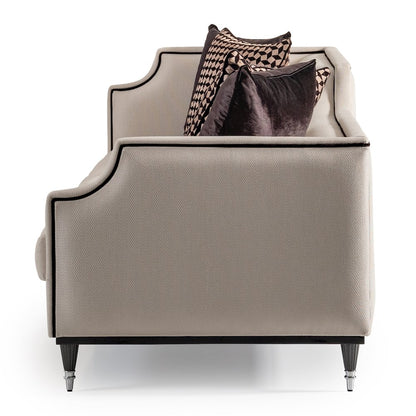 La Francaise Mansion Sofa - Cafe au Lait/Black