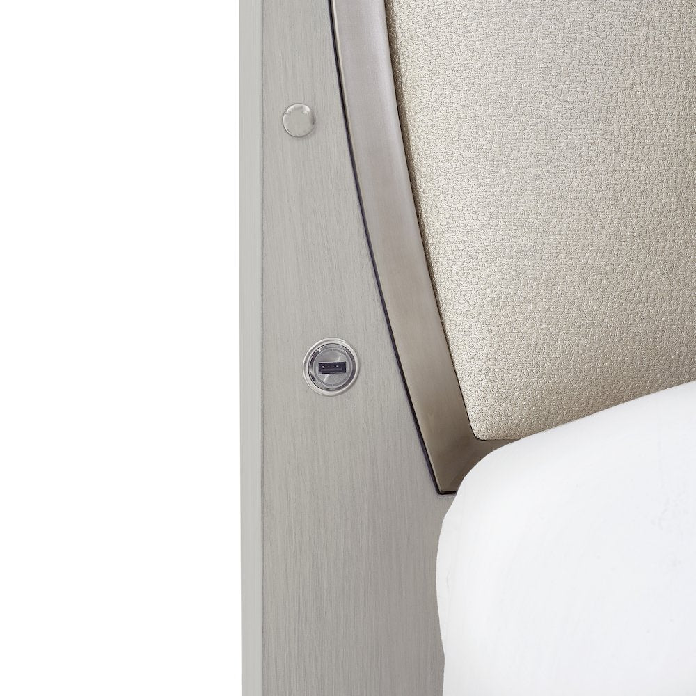 Eclipse Queen Upholstered Bed with LED Lights - Moonlight