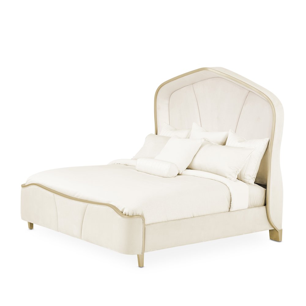 Malibu Crest Cal. King Curved Panel Bed - Chardonnay