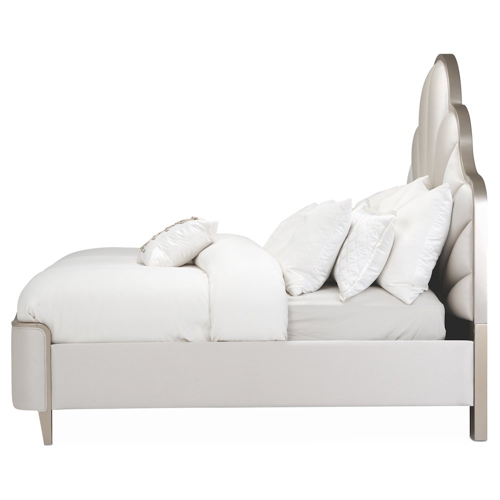 Malibu Crest Cal. King Scalloped Panel Bed - Chardonnay