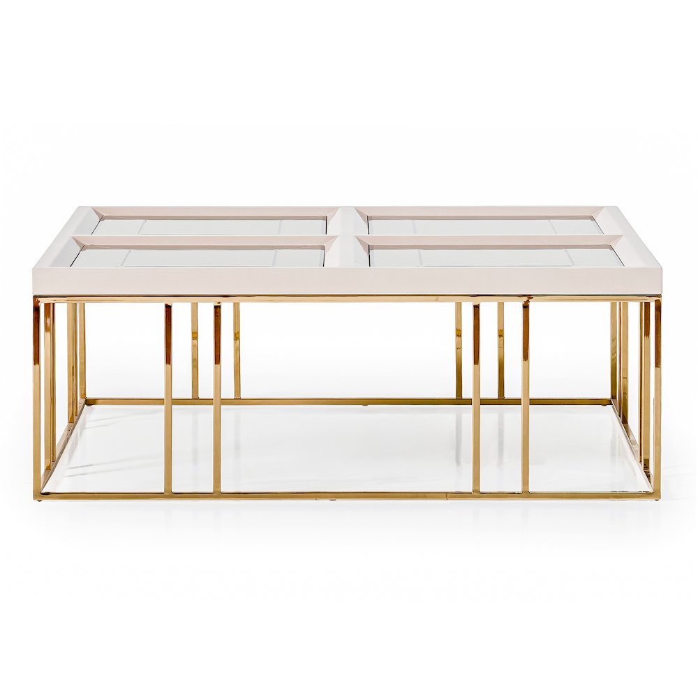 Carmela Cocktail Table - Shimmer Ivory