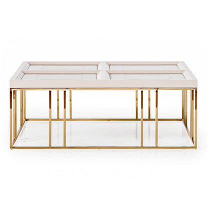 Carmela Cocktail Table - Shimmer Ivory