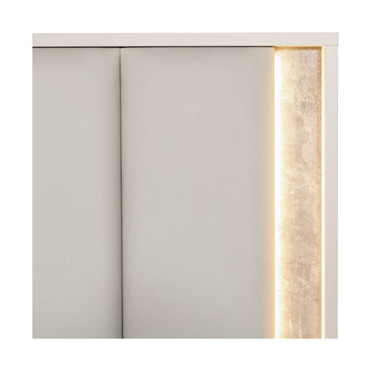Pavira Eastern King Bed with LED Lights - Stone