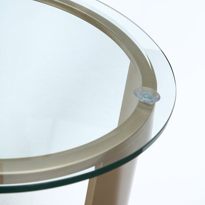 Houston Round Chairside Table - Brushed Gold