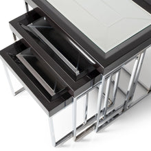 Carmela Nesting Tables, Set of 3 - Glossy Charcoal Sand