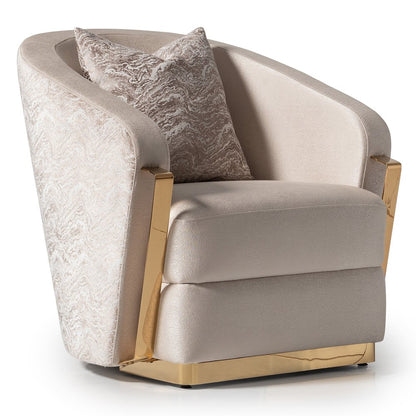 Carmela Accent Chair - Almond/Gold