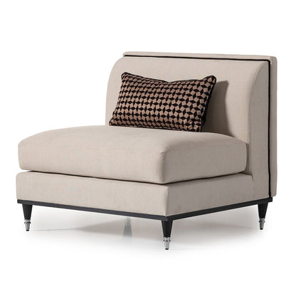 La Francaise Armless Accent Chair - Cafe au Lait/Black