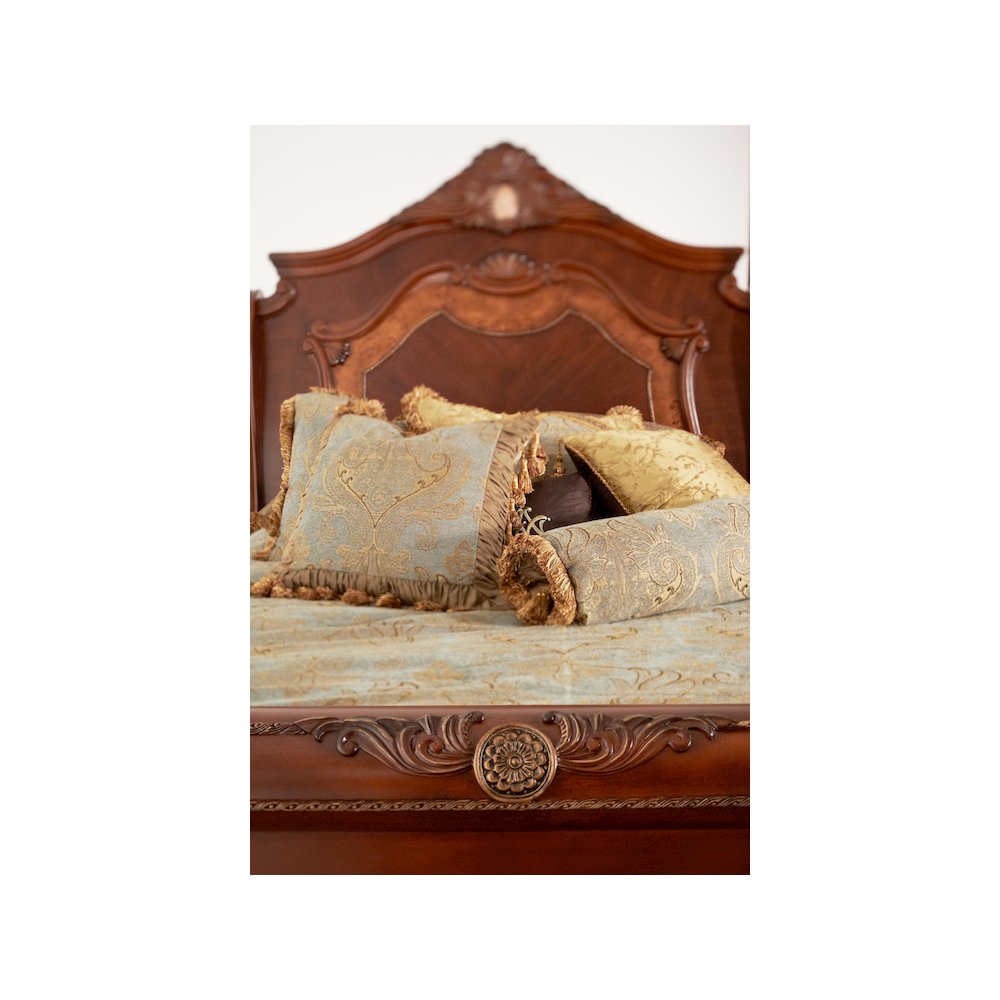 Cortina Eastern King Sleigh Bed - Honey Walnut