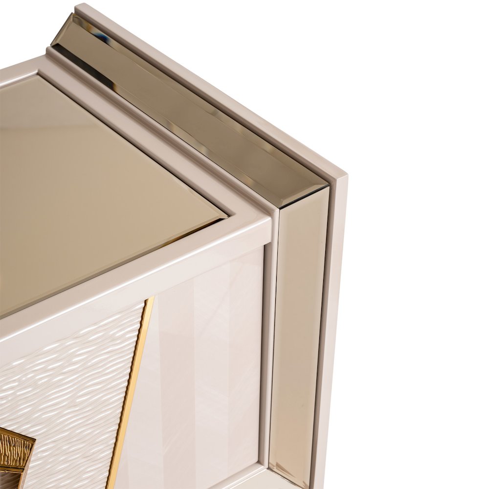 Carmela Media Cabinet - Shimmer Ivory